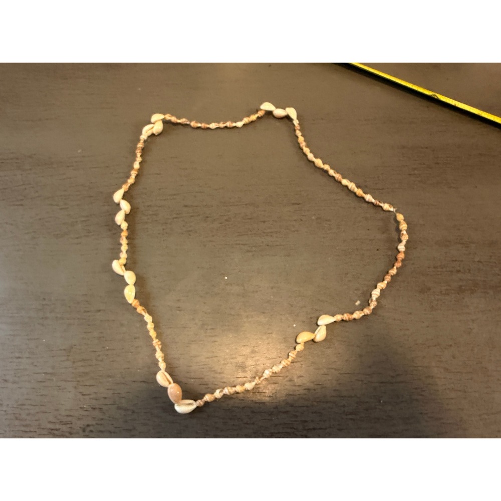 Vintage Natural Puka Shell Necklace Coastal Boho Beach Jewelry 32 Inch
